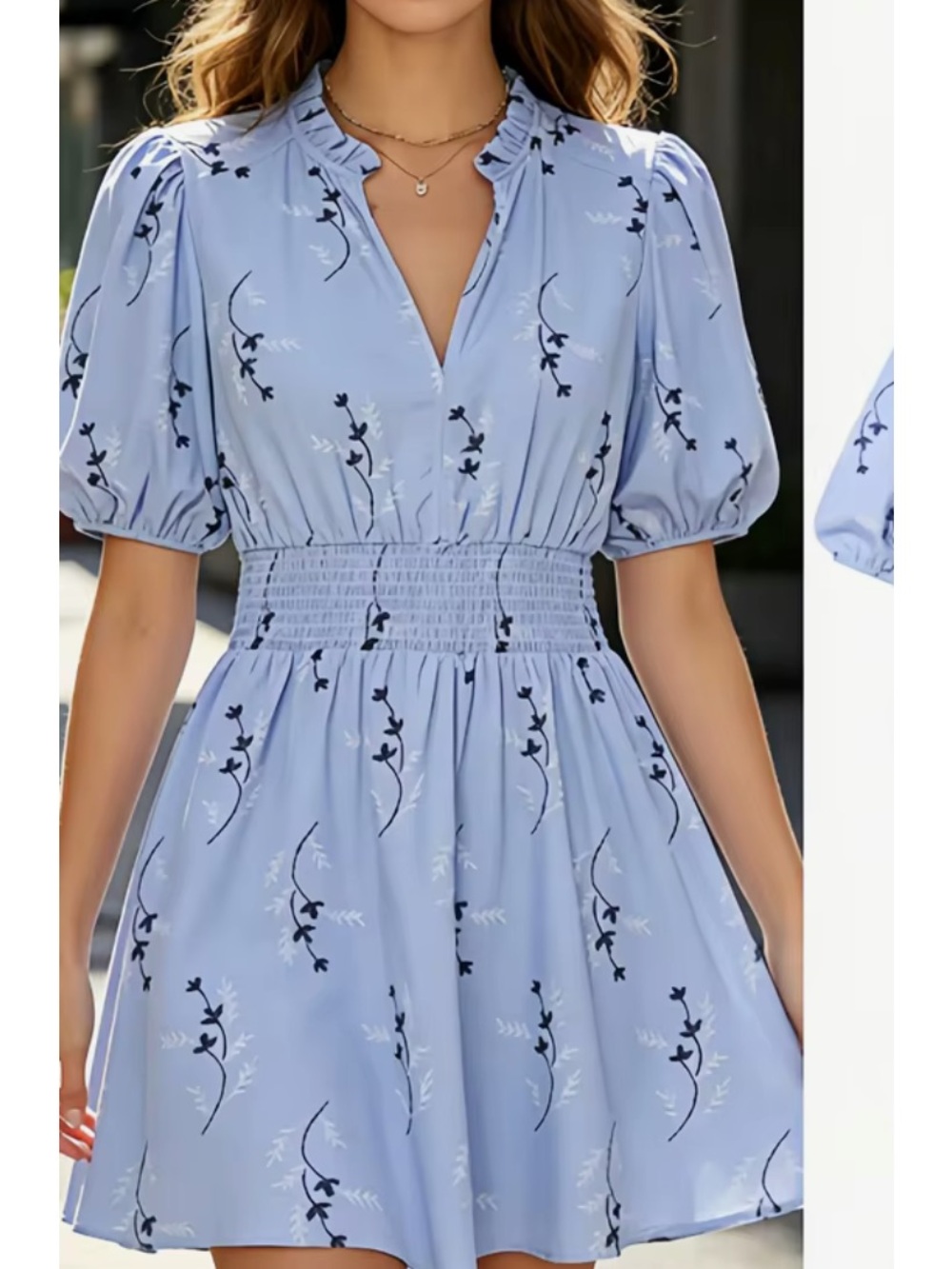 Zara Embroidered Printed Dress